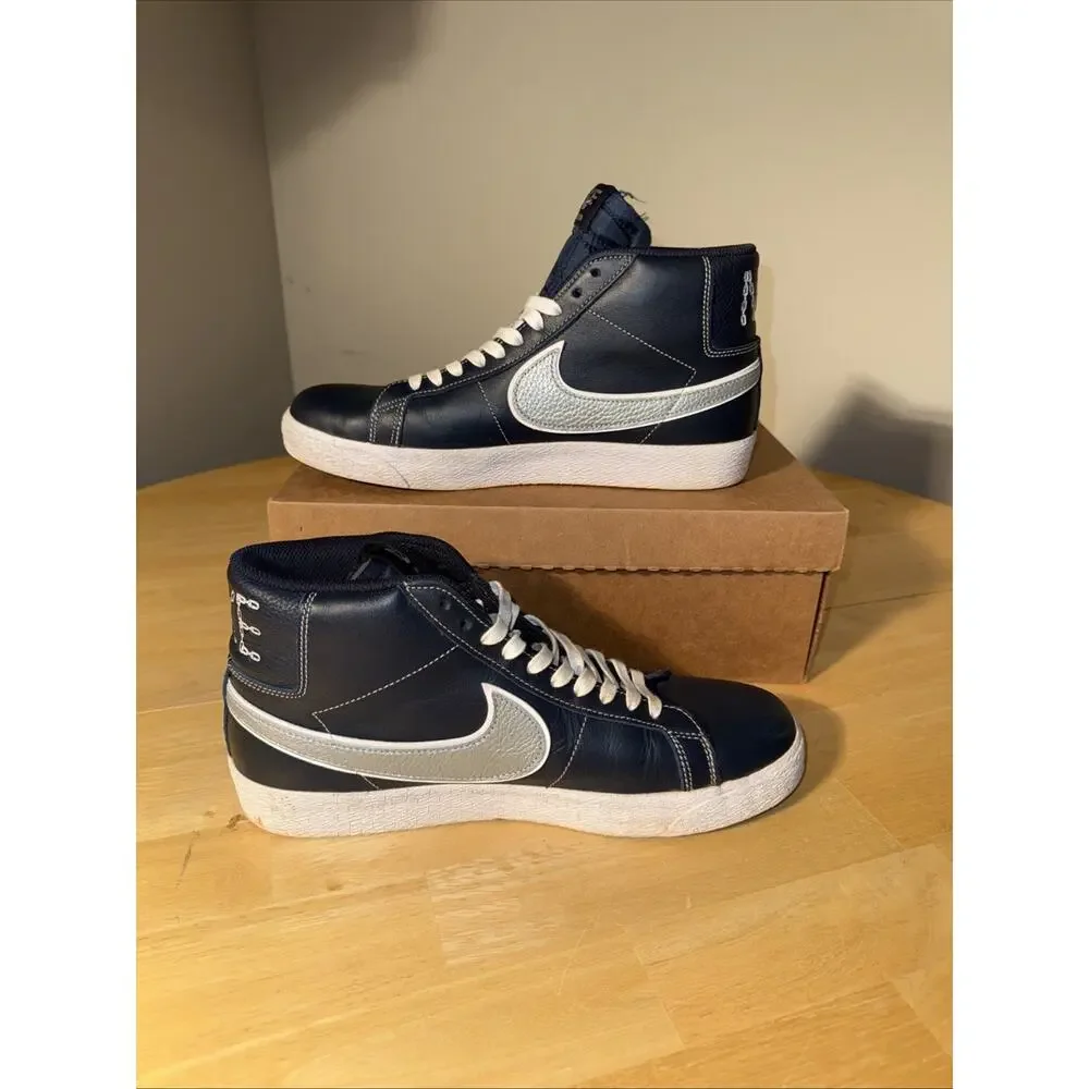 Size 10 - Nike SB Blazer Mid Mason Silva DZ7260-400 Navy Gold Crest